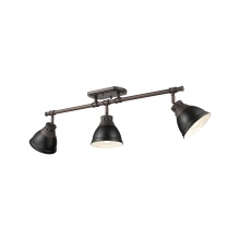 Golden Canada 3602-3SF RBZ-BLK - Yep by Golden Lighting Duncan 3-light Semi-Flush Mount in Rubbed Bronze and Matte Black shade